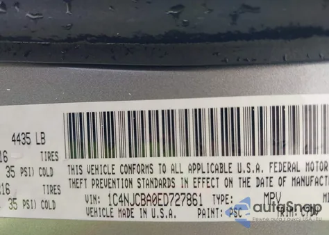 2014 Jeep Compass Sport z USA, uszkodzony, nr VIN 1C4NJCBA0ED727861